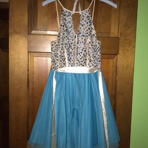 Aqua blue dress